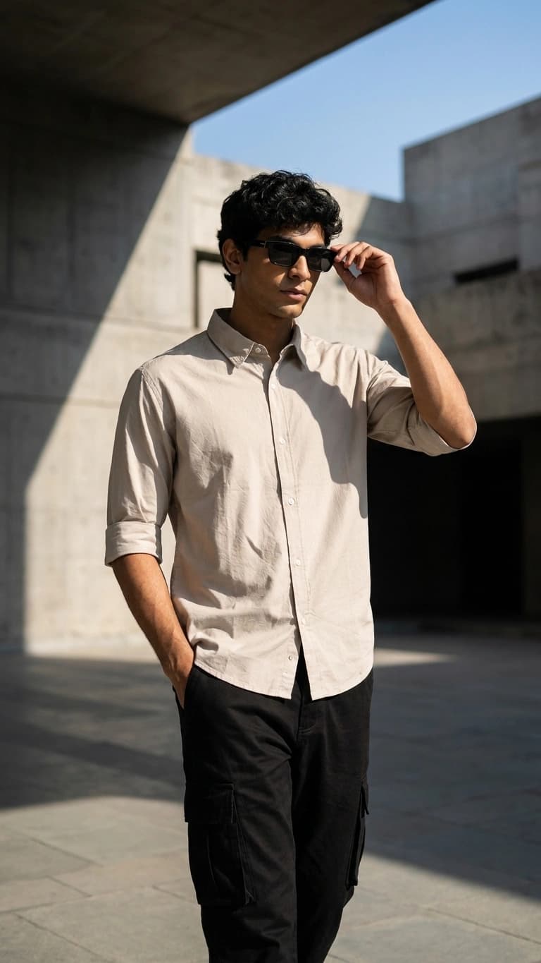 Xilar Ivory Flex Cotton Shirt