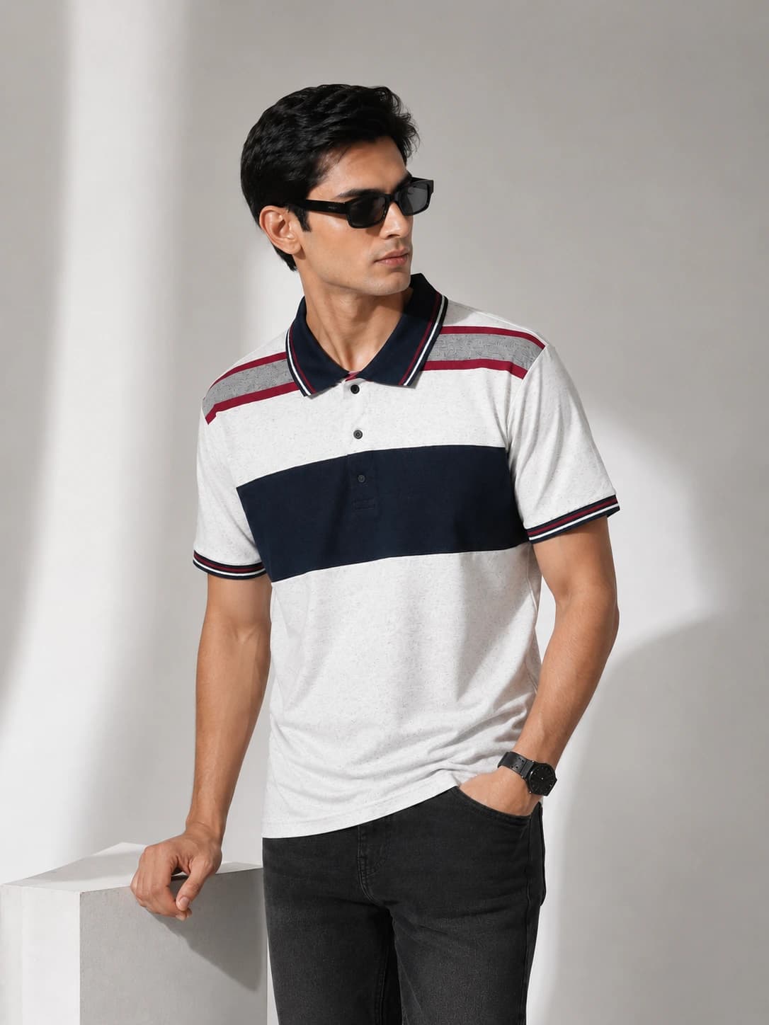 XILAR Executive Stripe Polo — image 1