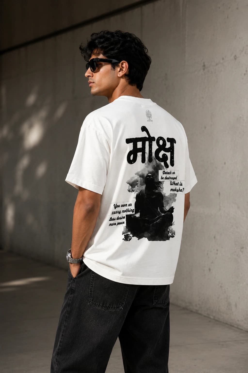 Moksha Back Print Oversized T-Shirt — image 1