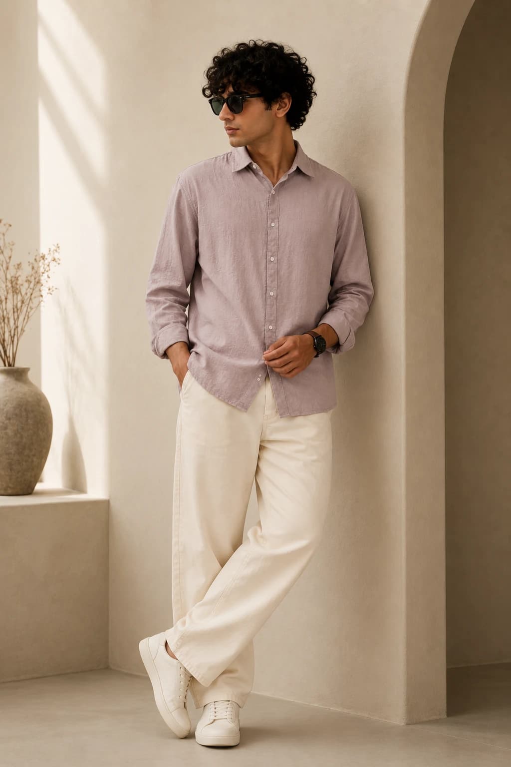 XILAR Premium Lightweight Linen Shirt – Mist Grey — image 1