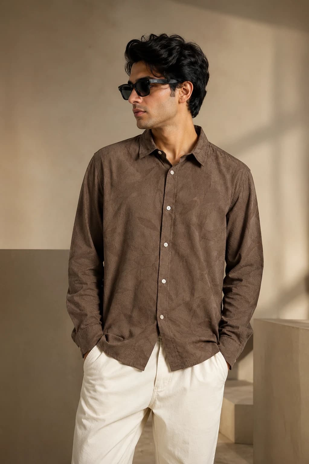 XILAR Premium Linen Shirt – Walnut Brown — image 1
