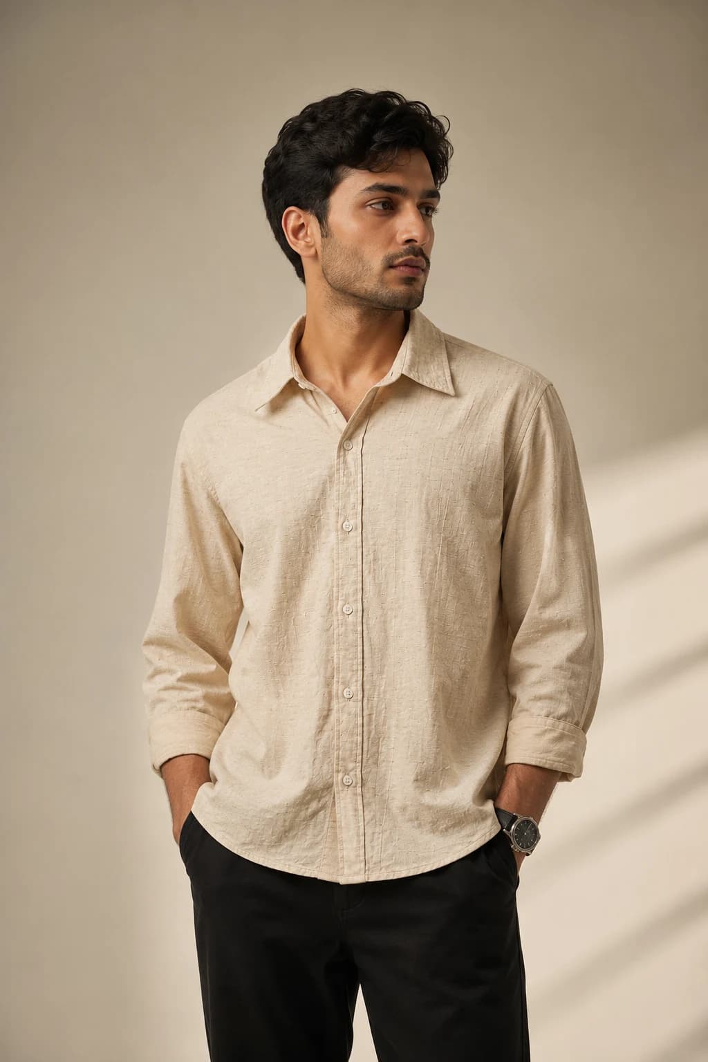 XILAR Premium Linen Shirt – Sand Beige — image 1